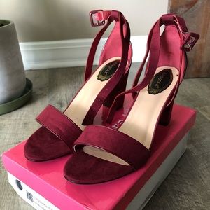 Burgundy chunky heels
